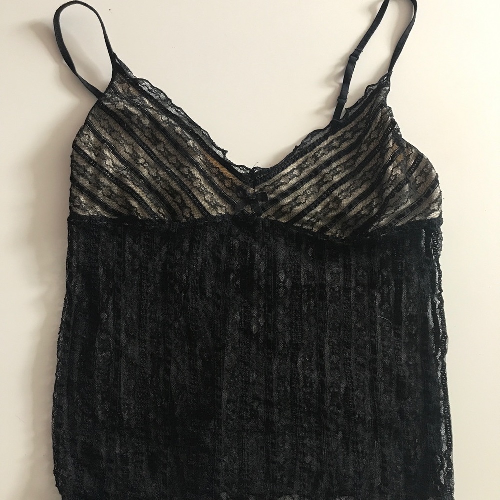 Black mesh top